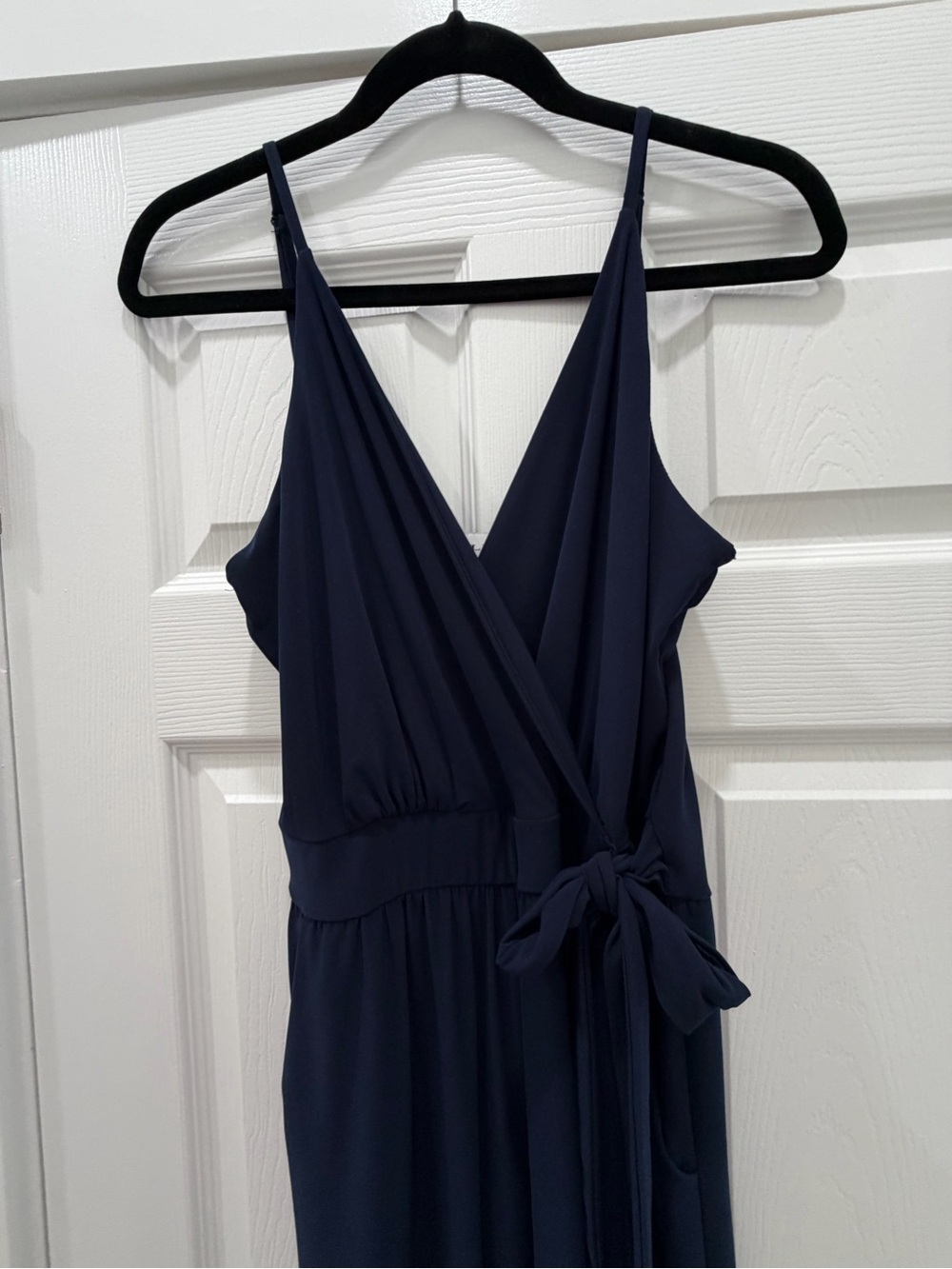 Gilli Navy Wrap Jumpsuit with Side Tie